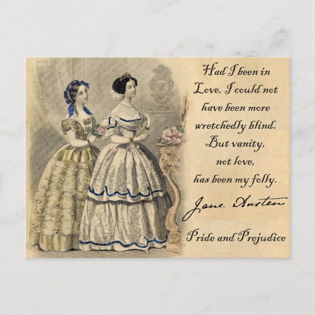 Postal Jane Austen: Vanidad (Anverso)