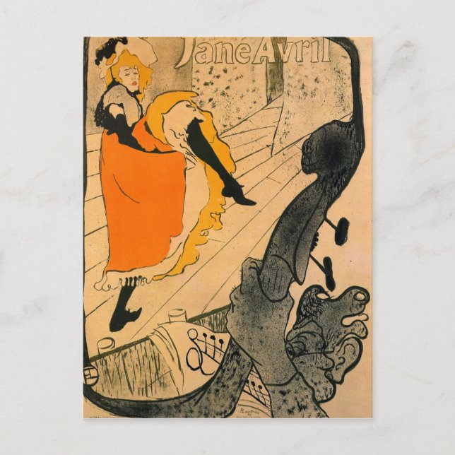 Postal Jane Avril de Toulouse-Lautrec (Anverso)