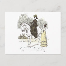 Postal Jane en Horseback - Jane Austen Pride & Prejudice