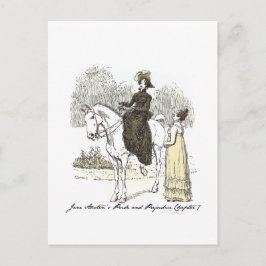 Postal Jane en Horseback - Jane Austen Pride & Prejudice