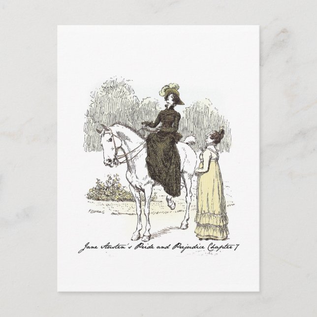 Postal Jane en Horseback - Jane Austen Pride & Prejudice (Anverso)