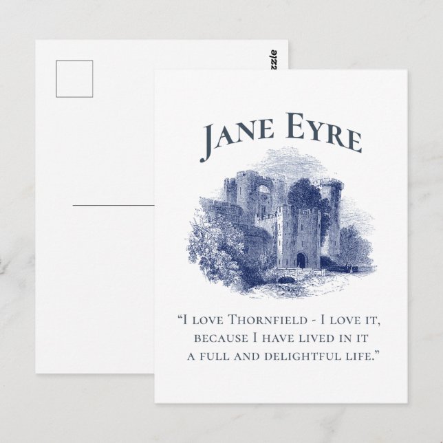 Postal Jane Eyre - Amo Thornfield - Castillo (Anverso / Reverso)