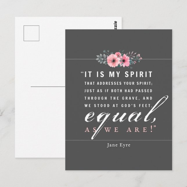Postal Jane Eyre - Como Somos - Negro (Anverso / Reverso)