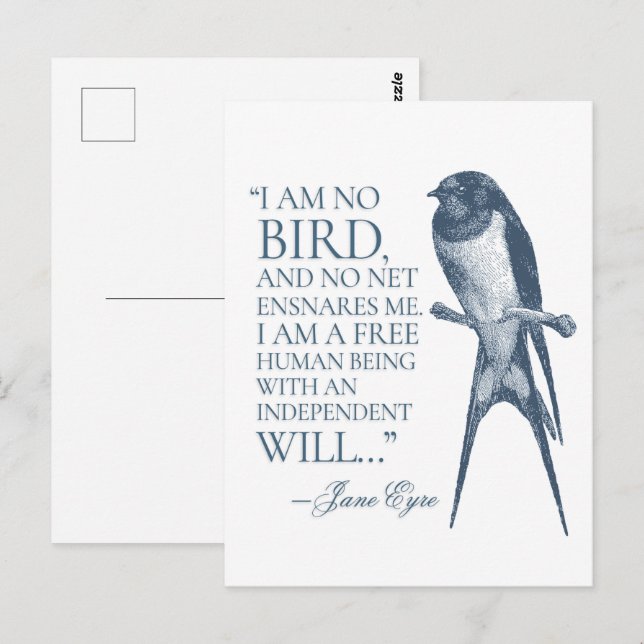 Postal Jane Eyre - No Soy Pájaro - Tragar (Anverso / Reverso)