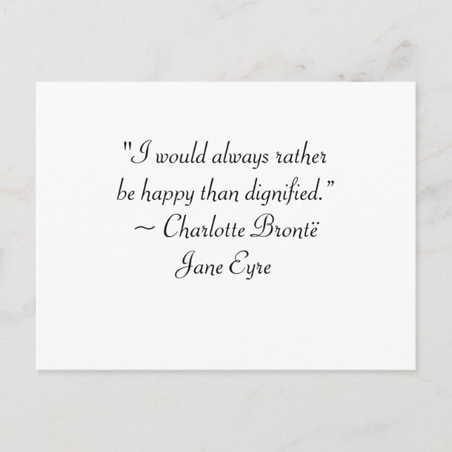 Postal Jane Eyre Prefiere Ser Feliz Que Digna Cita (Anverso)