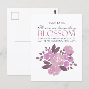 Postal Jane Eyre - Sin Flor Transitoria - Rosas Rosa