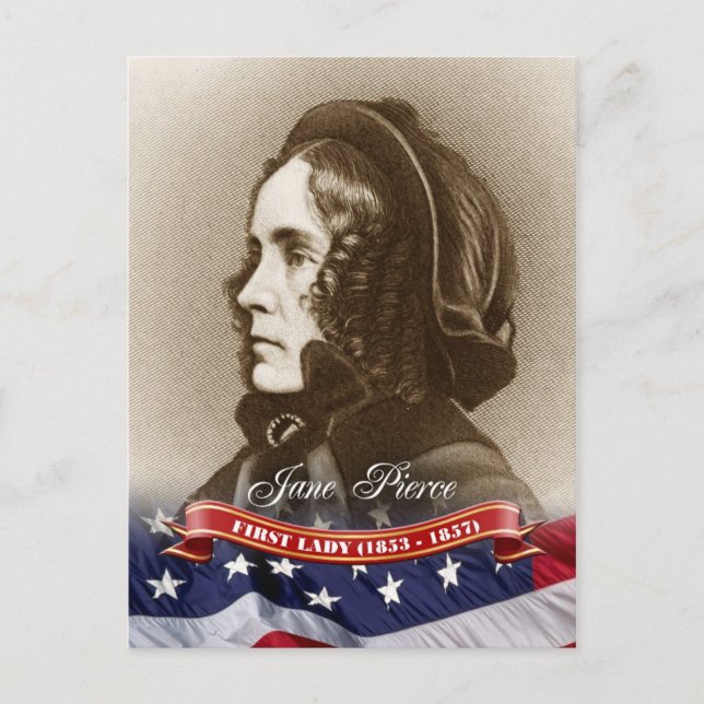 Postal Jane Pierce, Primera Dama de los Estados Unidos (Anverso)