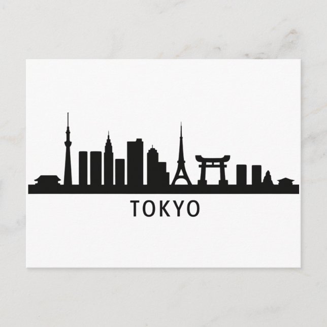 Postal Japan Cityscape Travel | Tokyo Skyline Silhouette (Anverso)