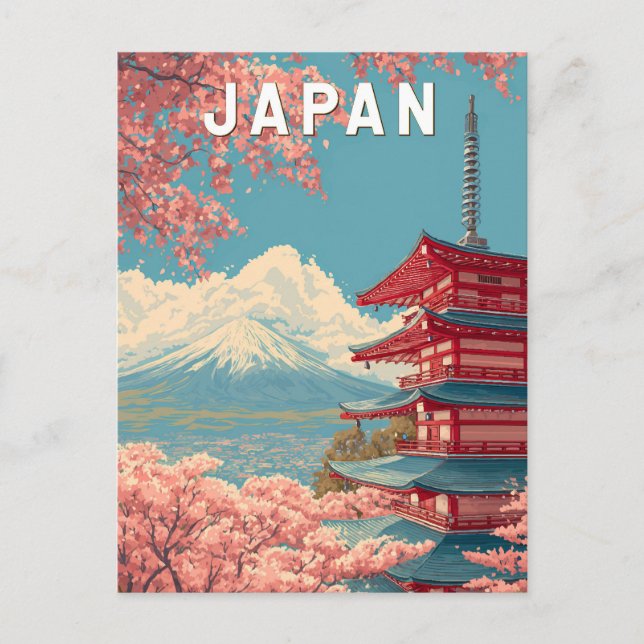 Postal Japan Illustration Travel Art Vintage (Anverso)