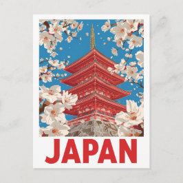 Postal Japanese Pagoda Cherry Blossom