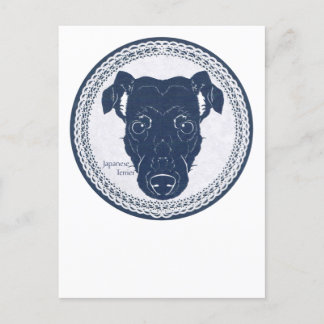 Postal Japanese terrier paper-cutting /日本テリア・切り絵 トートバッグ