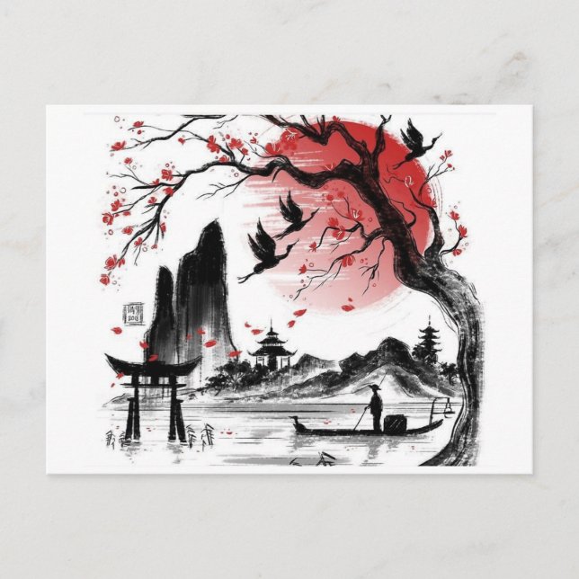 Postal Japón de pagos de dessin (Anverso)