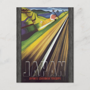 Postal Japón Ferrocarriles del gobierno japonés, vintage