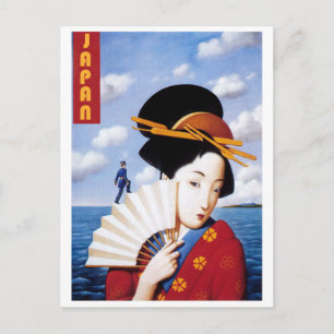 Postal Japón, Geisha japonesa y el oficial