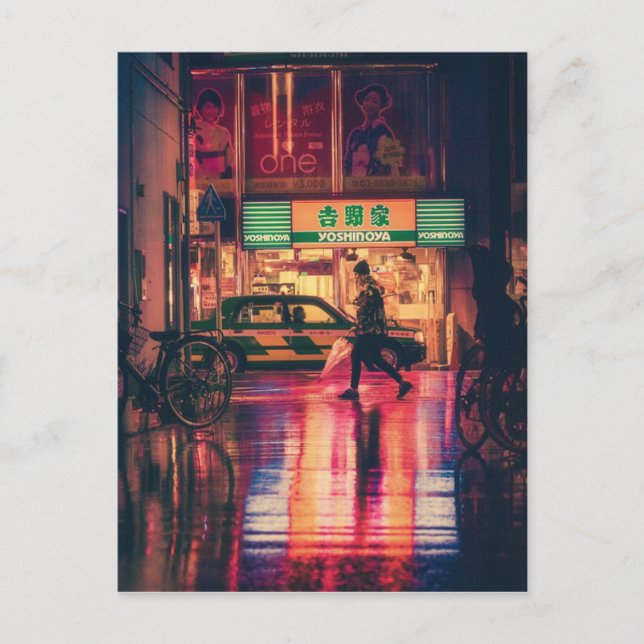 Postal Japón Osaka Nocturna Asia Viaja Japón (Anverso)