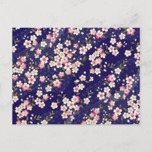 Postal Japón, Sakura, kimono, Origami, Chiyogami, flor,