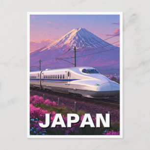 Postal Japón Shinkansen Mt Fuji Viajes