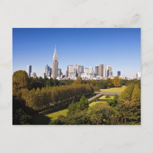 Postal Japón. Tokio. Shinjuku District Skyline y