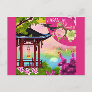 Postal Japón: Viajes acuáticos de la pagoda japonesa