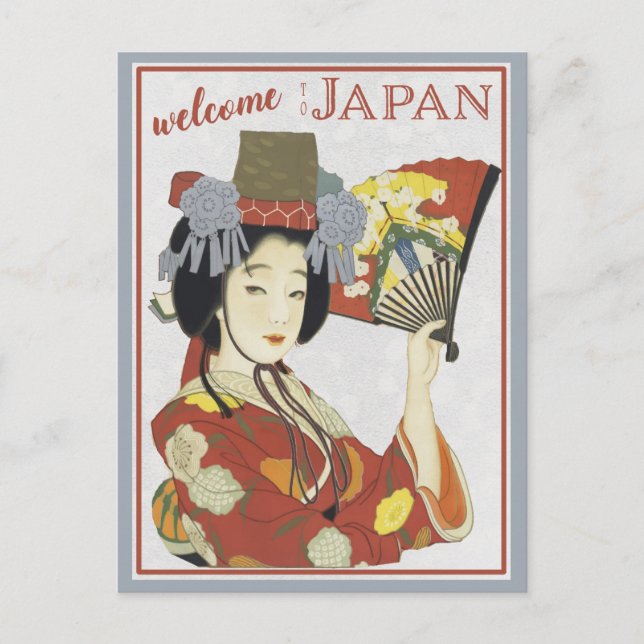 Postal Japón: Viajes de cosecha de geisha japoneses (Anverso)