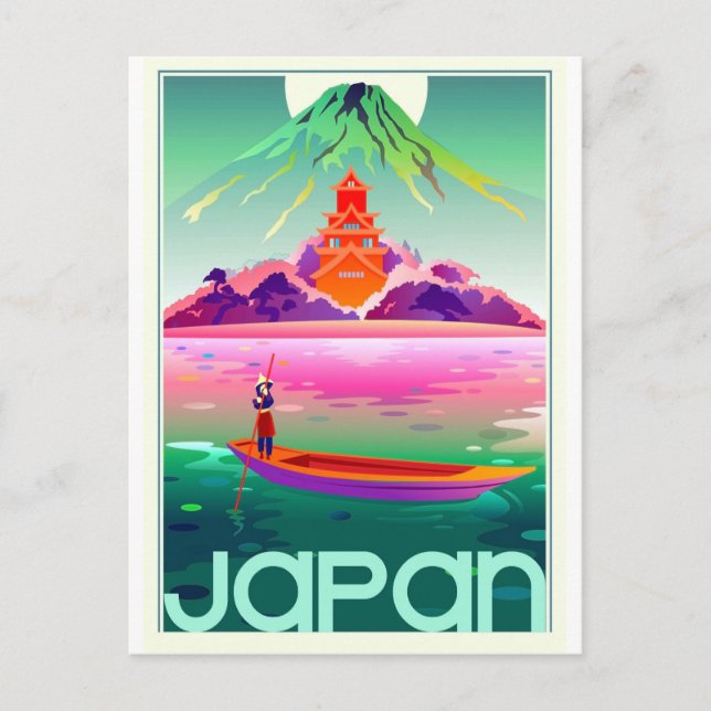 Postal Japón, viajes vintage (Anverso)