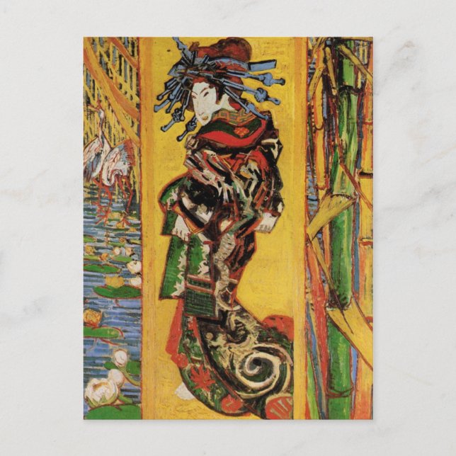Postal Japonaiserie, Oiran (Cortesía del Bella Artes Van  (Anverso)