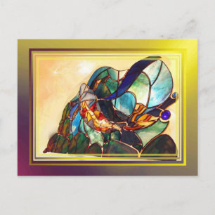 Postal japonés Koi Fish Innovador Arte