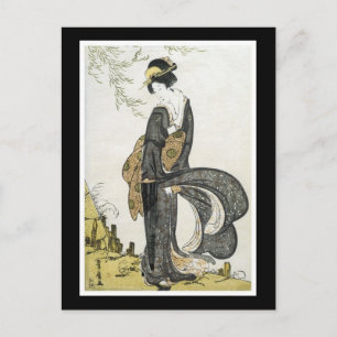 Postal japonesa antigua del arte