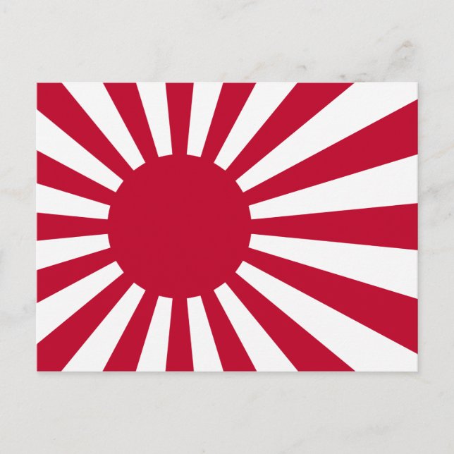 Postal japonesa de bandera solar emergente (Anverso)
