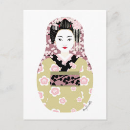 Postal japonesa Geisha Matryoshka