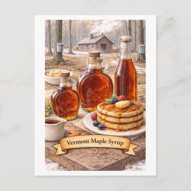 Postal Jarabe de Arce de Vermont (Serie de Comida America (Anverso)