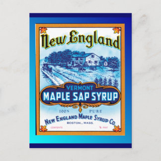 Postal Jarabe de arce Vermont de Nueva Inglaterra