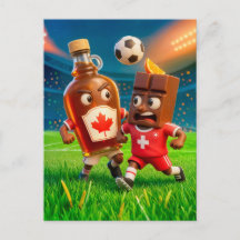 Jarabes de arce canadienses versus fútbol de choco