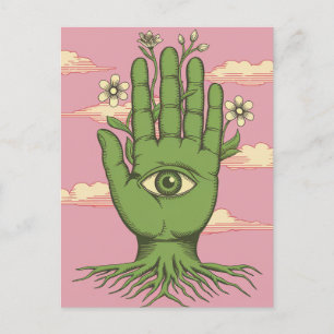 Postal Jardeneradores Surrealistas Mano Verde