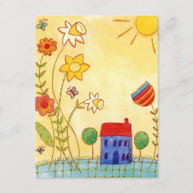 Postal jardín a montones (Anverso)