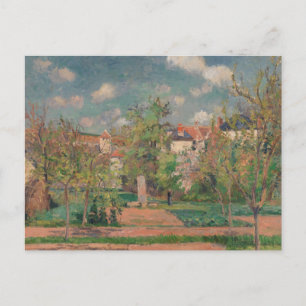 Postal Jardín a plena luz del sol, Camille PIssarro, 1876