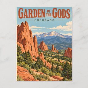Postal Jardín Antiguo de los Dioses Colorado