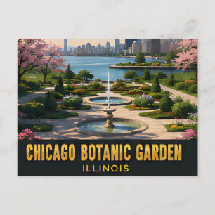Postal Jardín Botánico de Chicago Illinois Lagos Viajes �