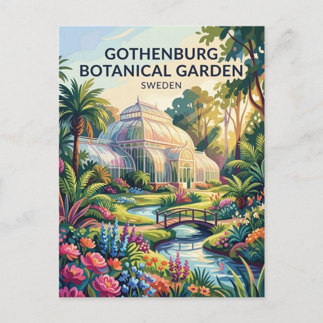 Postal Jardín Botánico de Gotemburgo Suecia (Anverso)