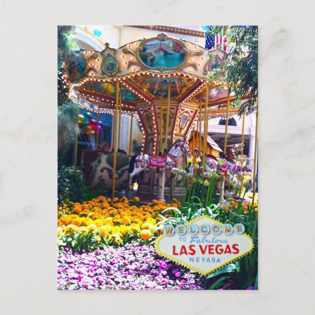 Postal Jardín Botánico de Las Vegas con signo de bienveni (Anverso)