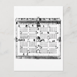 Postal Jardín Botánico de Leiden (grabado) (foto de abajo