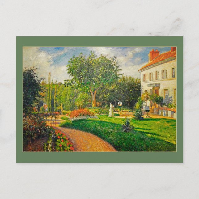 Postal Jardín Camille Pissaro de Les Maturins Bella Artes (Anverso)