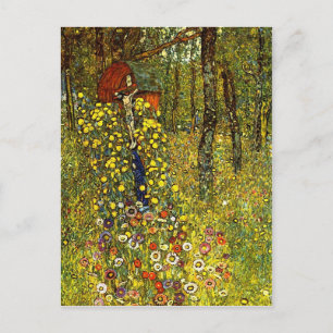 Postal Jardín con crucifijo por Gustav Klimt