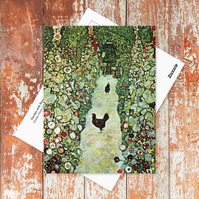 Postal Jardín con gallos Gustav Klimt (Subido por el creador)
