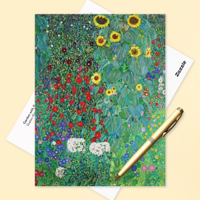 Postal Jardín con girasoles Gustav Klimt (Subido por el creador)