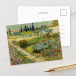 Postal Jardín de Arles | Postcard de Vincent Van Gogh<br><div class="desc">Jardín en Arles (1888) del artista holandés post-impresionista Vincent Van Gogh. El arte original es un óleo sobre lienzo que representa un exuberante paisaje de flores de colores. Utilice las herramientas de diseño para agregar texto personalizado o personalizar la imagen.</div>