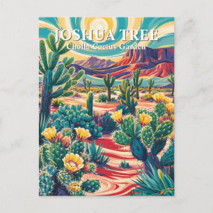 Postal Jardín de Cactus Cholla de Van Gogh moderno Joshua