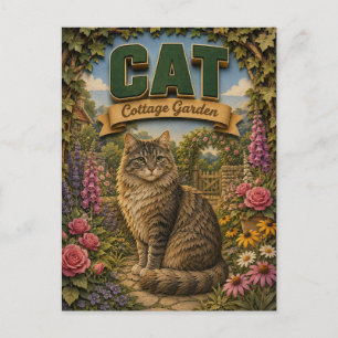 Postal Jardín de Cottage de Gato POPCUT