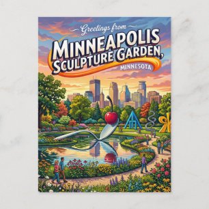 Postal Jardín de Esculturas de Minneapolis EE. UU.