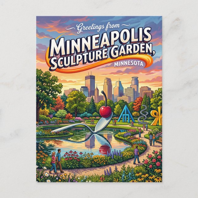 Postal Jardín de Esculturas de Minneapolis EE. UU. (Anverso)